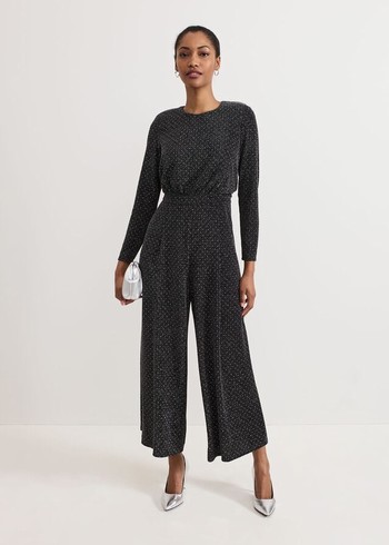 Phase Eight Sasha Sparkle Jumpsuit Black Australia | SH0579624